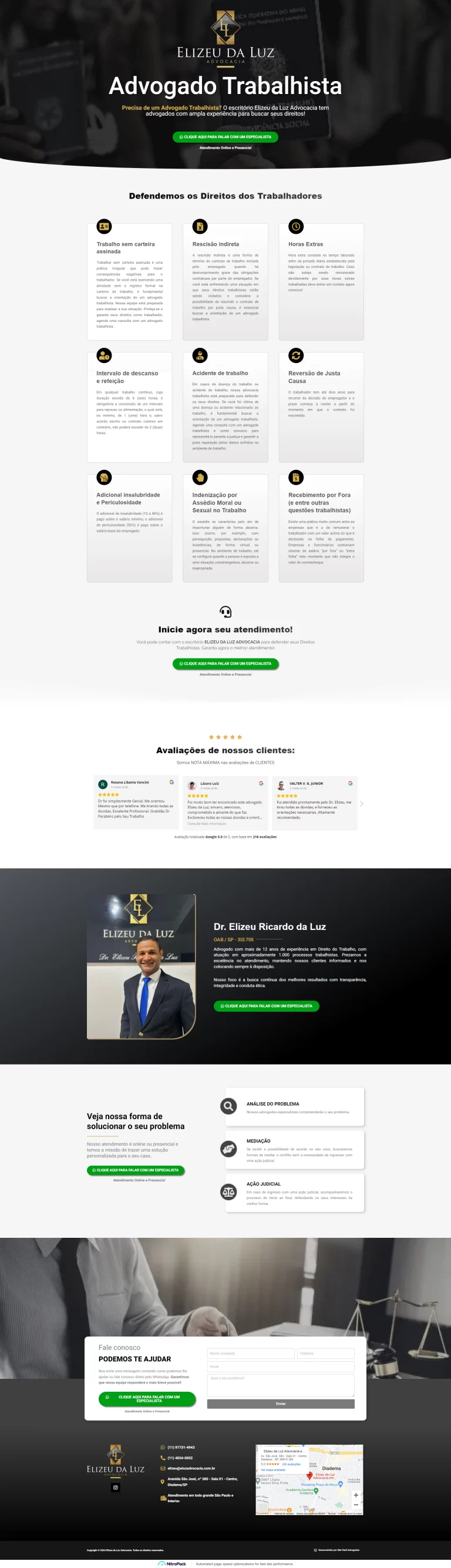 Exemplo de landingpage para advocacia