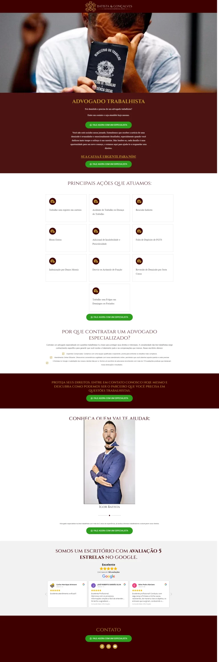 Exemplo de landingpage para advocacia